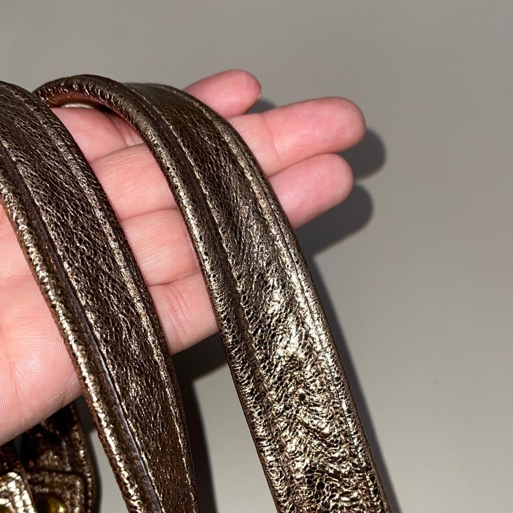 Coach Poppy Bronze Beige and Cream Signature Shoulder Bag 2 hangtags Gorgeous - Picture 6 of 10